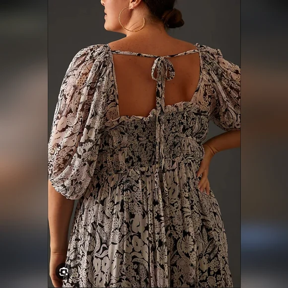 Anthropologie Smocked Midi Dress - Picture 2 of 8